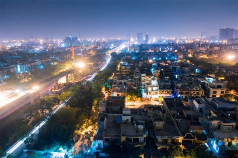 cityscape  noida  night stock image image  noida delhi