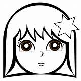 Coloring Pages Cute Girl Girls Clipart Pretty Face Clip Cliparts American Cartoon Color Doll Colouring Eyebrow Print Chubby Faces Clipartpanda sketch template