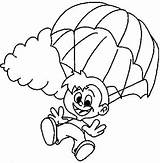 Coloring Kids Pages Parachute Children Preschool Cartoon Printable Color Boy Skydiving Colouring Print Personalized Database Wallpapers sketch template