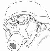 Mask Gas Soldier Lineart Deviantart sketch template
