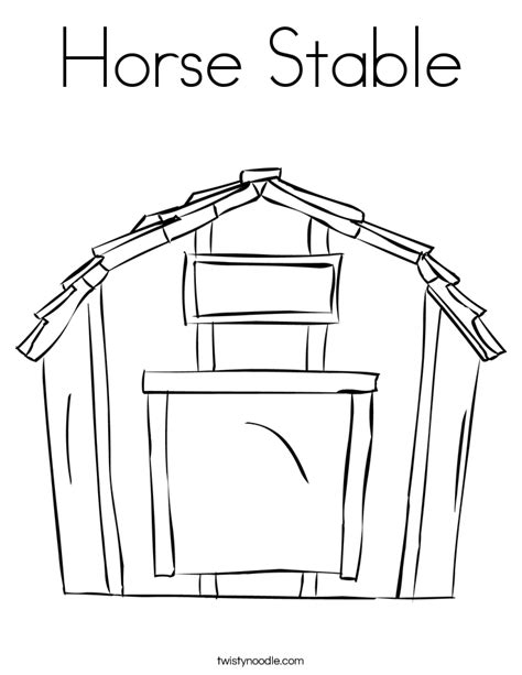 horse stable coloring page twisty noodle