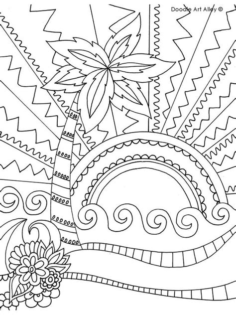 beach coloring page     beautiful beach coloring page