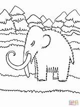 Coloring Baby Mammoth Pages Cute Printable Supercoloring Mamoth Drawing Silhouettes Color Popular sketch template