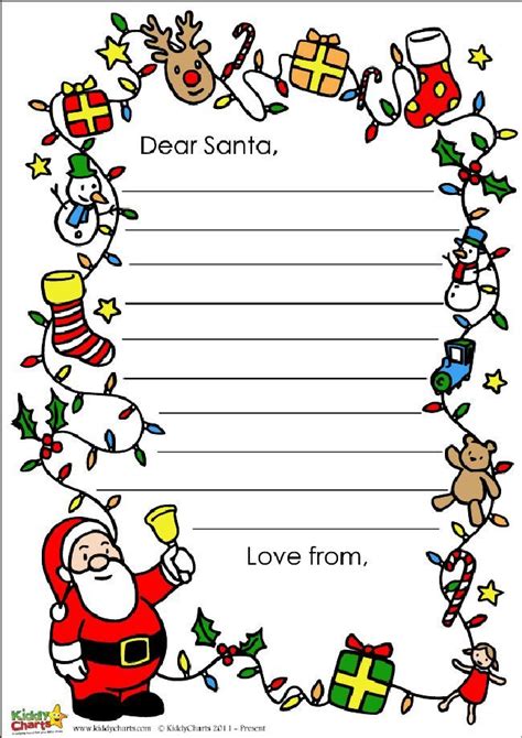 santa letter notepaper kiddycharts  resources