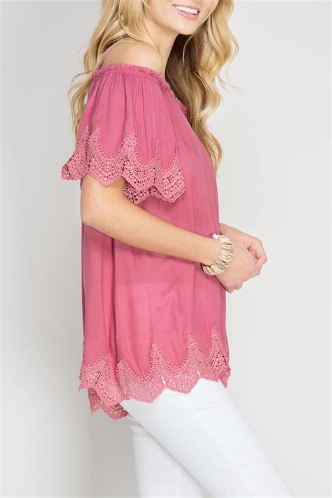 she sky off shoulder peasant top from wyoming by fashion