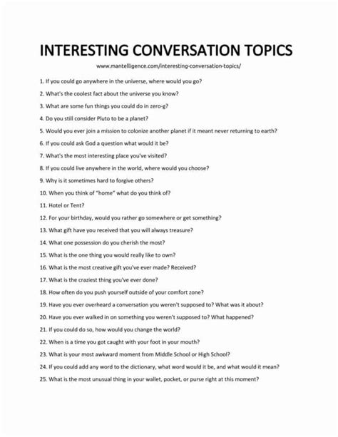 conversation starters topics fun unique interesting