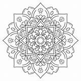 Mandala Colorir Kleuren Bloem Vecteezy Circular Petal Drawn Blumenmandala sketch template