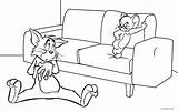 Jerry Tom Coloring Pages Drawing Cartoon Christmas Couch Printable Getdrawings Getcolorings Cool2bkids Color sketch template
