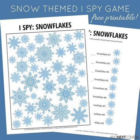 snowflake themed  spy game  printable  kids spy games
