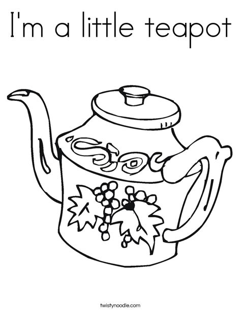 im   teapot coloring page twisty noodle