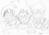 Goku Luffy sketch template