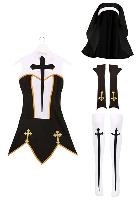 bad habit nun costume w dress and thigh high stockings