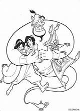Coloring Pages Aladdin Jasmine Abu sketch template