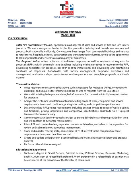 job position proposal template