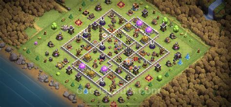 trophy defense base   link hybrid clash  clans town hall level  base copy
