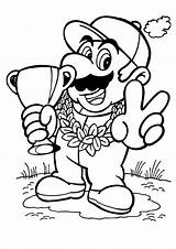 Coloring Pages Mario Easter Super Popular Kids sketch template