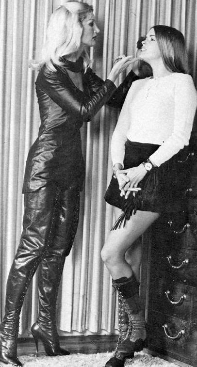 Lesbian Domination Leather Girls Together Vintage Boots