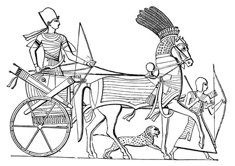 chariot egyptien egypt kids coloring pages