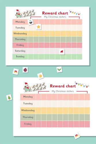 early learning resources christmas reward chart  early years