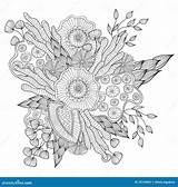 Coloring Pages Adult Floral Ethnic Style Doodle Frame Ornamental Patterned Artistic Drawn Hand Dreamstime Pattern Tattoo Preview Line sketch template