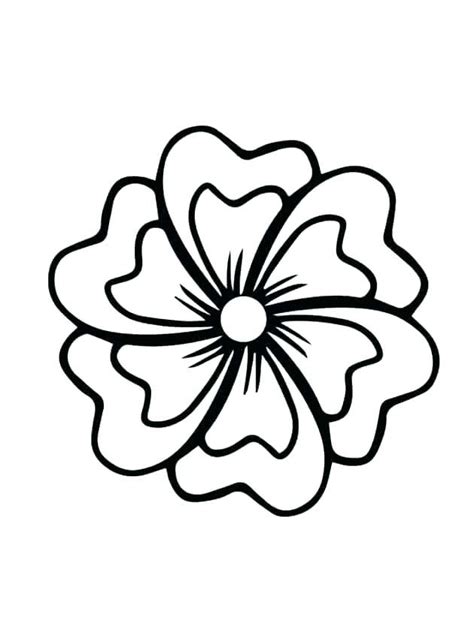 coloring large flower coloring page simple  flowers print adult book