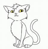 Outline Cat Coloring Popular sketch template