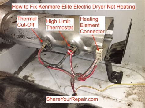 maintenance items kenmore  dryer  heating