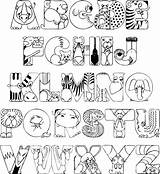 Alphabet Coloring Animal Pages Letters Printable Abc Animals Crazy Drawing Color Zoo Letter Alphabets Colorthealphabet Kids Print Colouring Draw Sheets sketch template