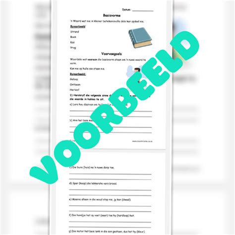 voorvoegsels en agtervoegsels werkkaart cs summaries