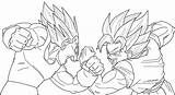 Goku Vegeta Vs Majin Ssj2 Drawing Lineart Brusselthesaiyan Manga Deviantart Anime Getdrawings sketch template