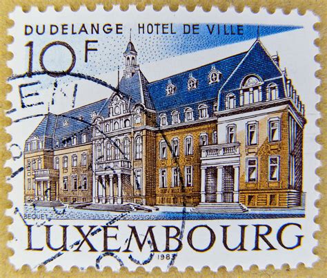 great stamp luxemburg  hotel de ville dudelange city hall town hall duedelingen rathaus