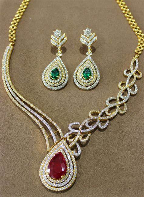 diamond necklace set jewellery designs