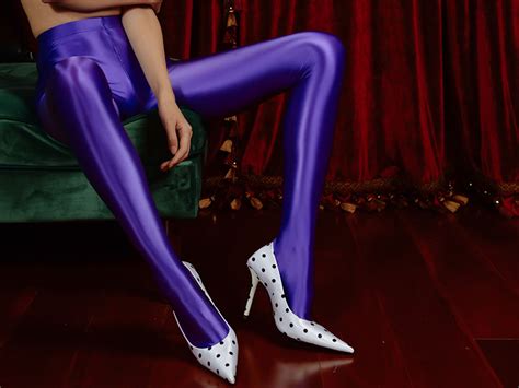 Leohex Satin Glossy Opaque Pantyhose Shiny Wet Look Tights