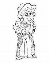 Cowgirl Kidsplaycolor sketch template