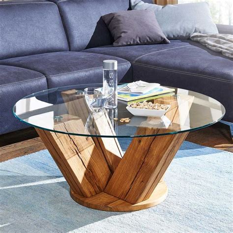 living room coffee table zyana   wild oak solid wood  glass