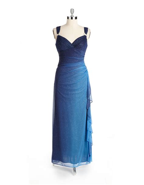 Lyst Betsy And Adam Glittering Ombre Gown In Blue
