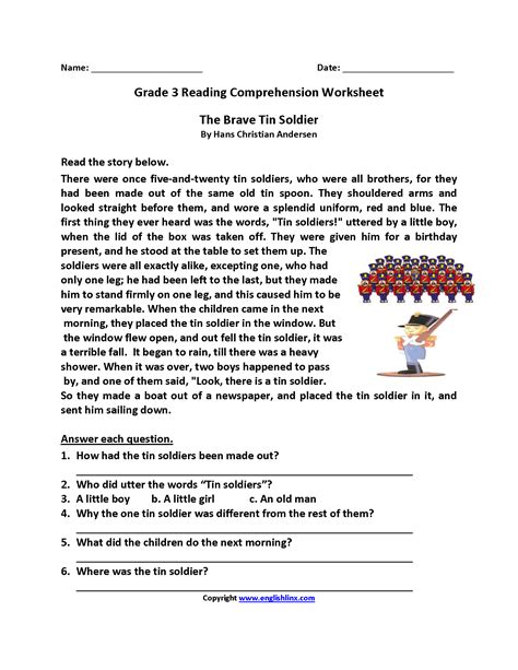 reading worksheets  grade reading worksheets