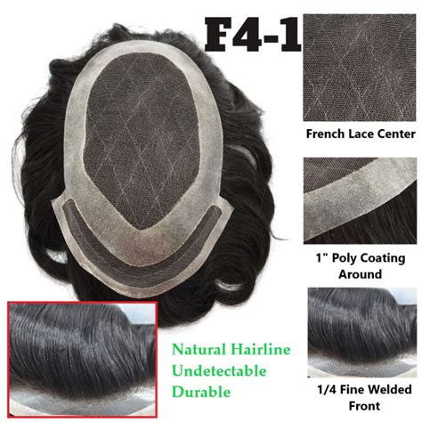 Lyricalhair Human Hair French Lace Hair System For Men Invisible Knots