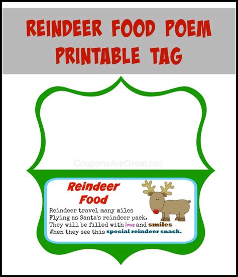 reindeer food poem printable     reindeer food