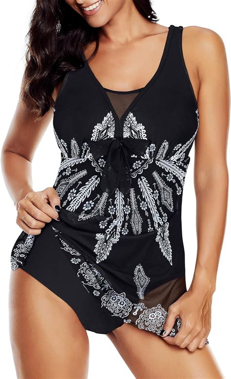 american trends one piece swimsuit bathing suit tummy control swimdress
