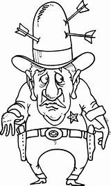 Coloring Sherif Arrows Hat Pages Cowboy Categories sketch template