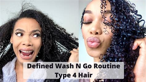 easy wash n go routine natural 4a 4b hair how to get defined curls