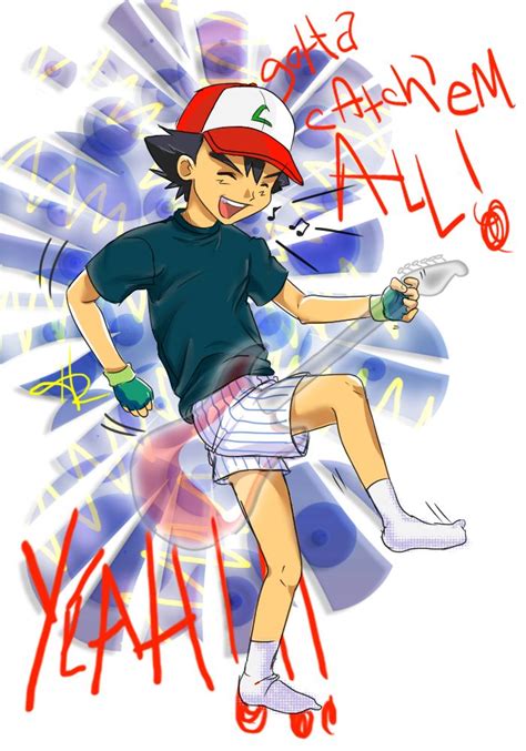 Air Guitar Ash By Hollylu On Deviantart In 2020 Pokemon Poster
