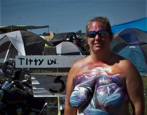 Bbw Big Painted Tits Naked At A Biker Rally August 2017
