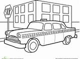 Taxi Transportation Coloring Pages Kids Printable Unit Preschool Cars Choose Board sketch template
