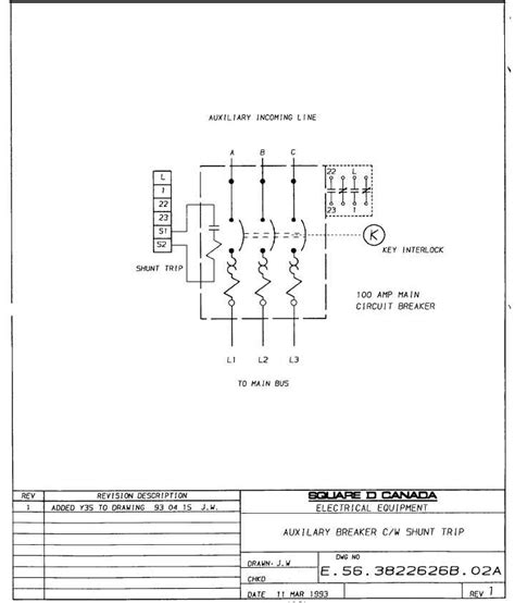 single pole shunt trip breaker wiring diagram