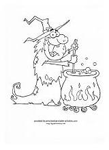 Coloring Witch Printable Cauldron Sheets Halloween sketch template