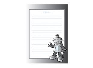 robot lined writing paper template ichild
