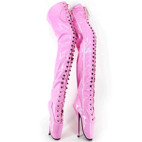 Pink Thigh High Ballet Boots Dotty After Midnight