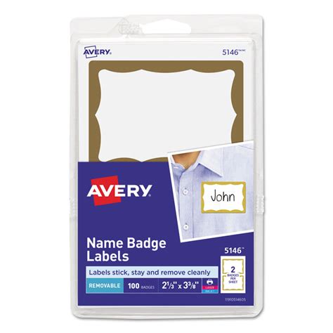 ave avery  printable adhesive  badges    gold